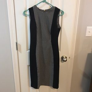 Calvin Klein black and white sheath dress